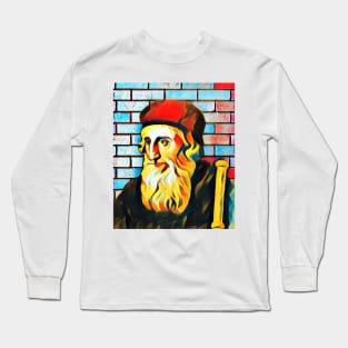 John Wycliffe Abstract Portrait | John Wycliffe Artwork 4 Long Sleeve T-Shirt